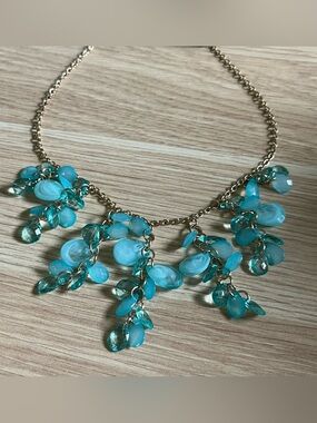 Aqua Teardrop Statement Necklace - Pure Expressions